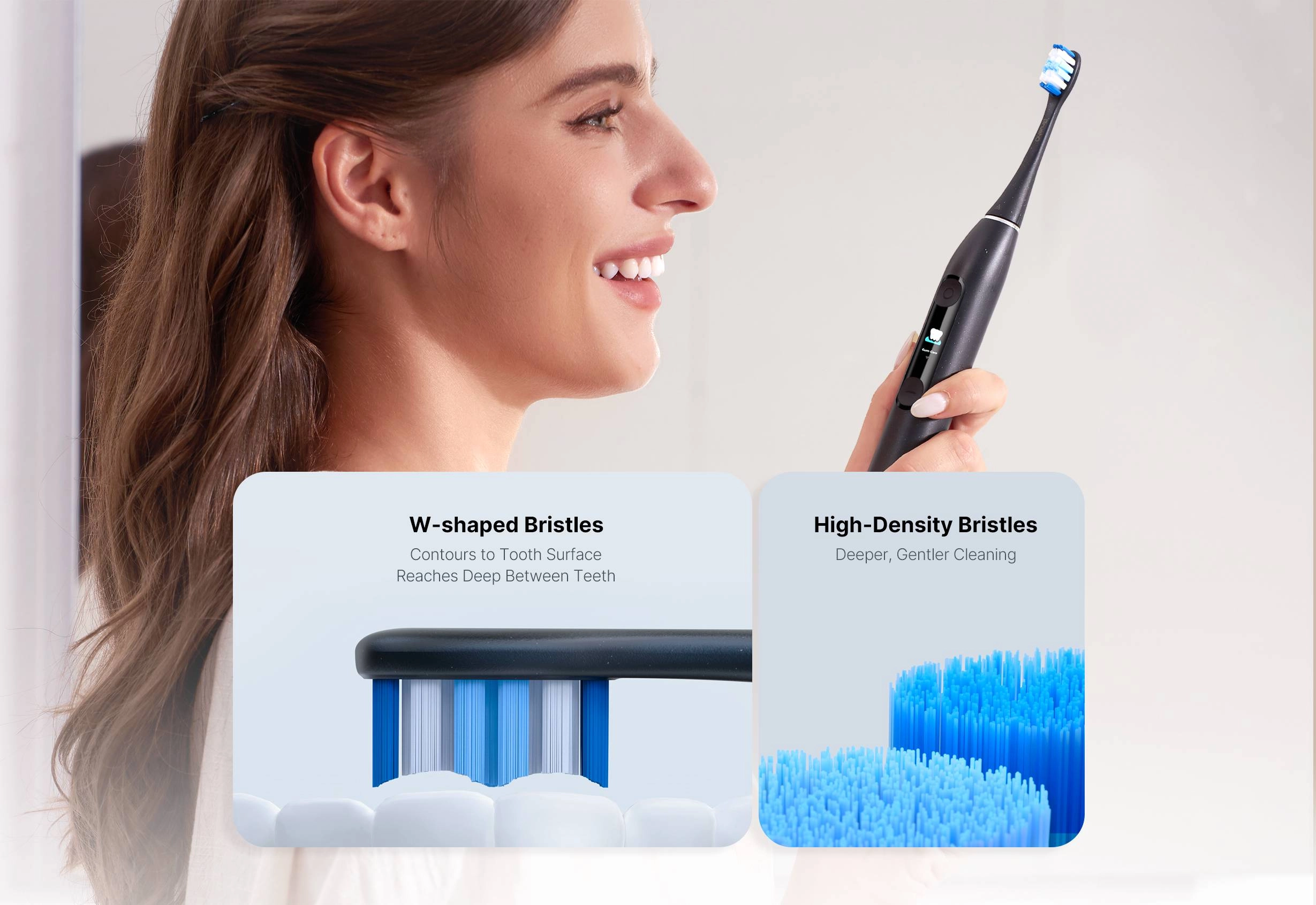97% Improved Cleaning Power vs. Flat Bristles