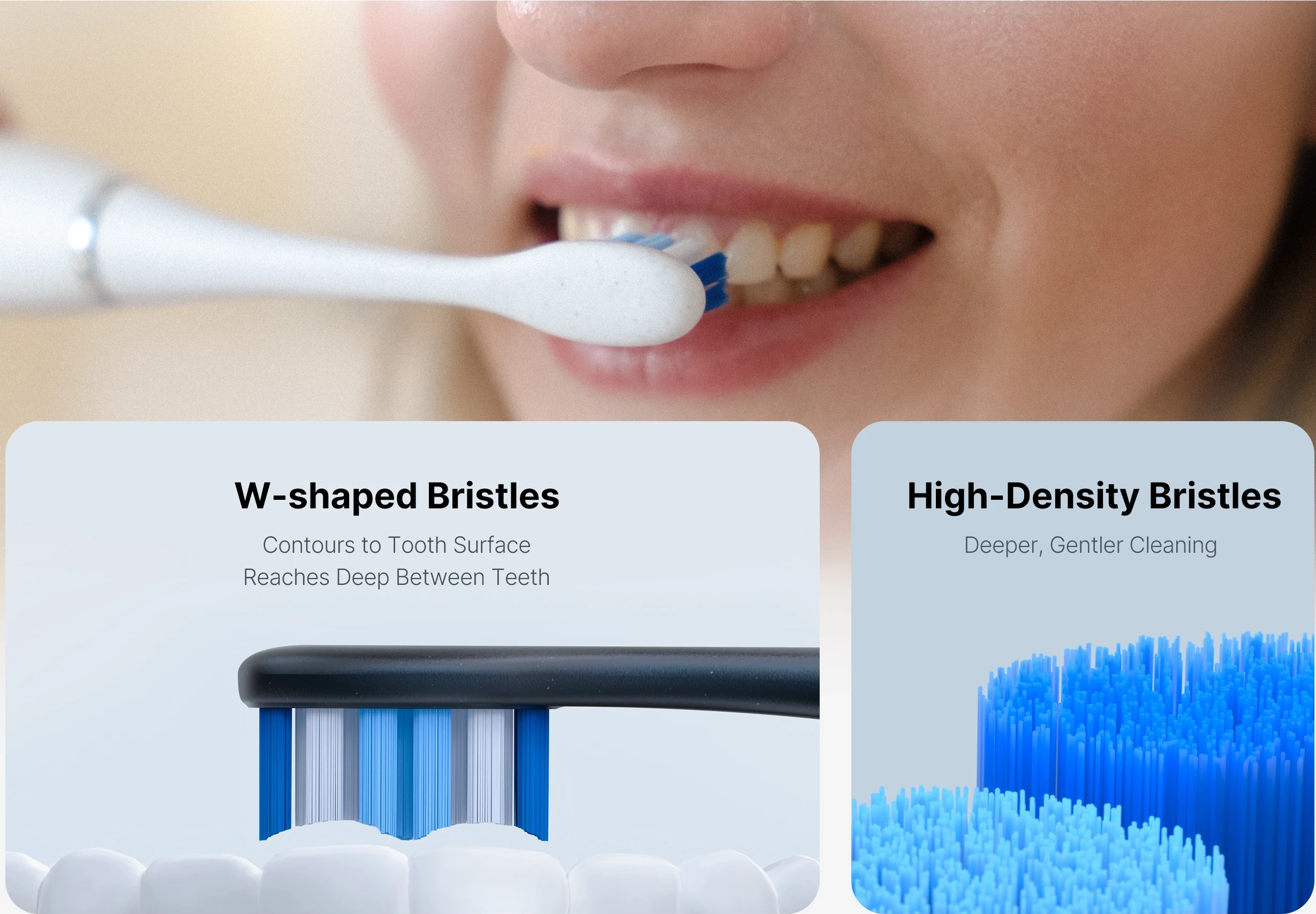  97% Improved Cleaning Power vs. Flat Bristles